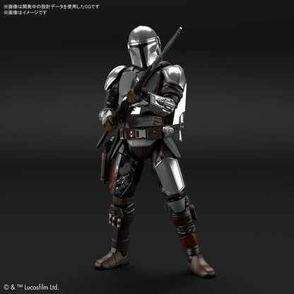 Bandai Hobby Gunpla: Star Wars The Mandalorian - Mando con Armadura Beskar Plateado Escala 1/12 Kit de Plastico
