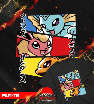 Playera Pokemon Jolteon Vaporeon Flareon PKM-78