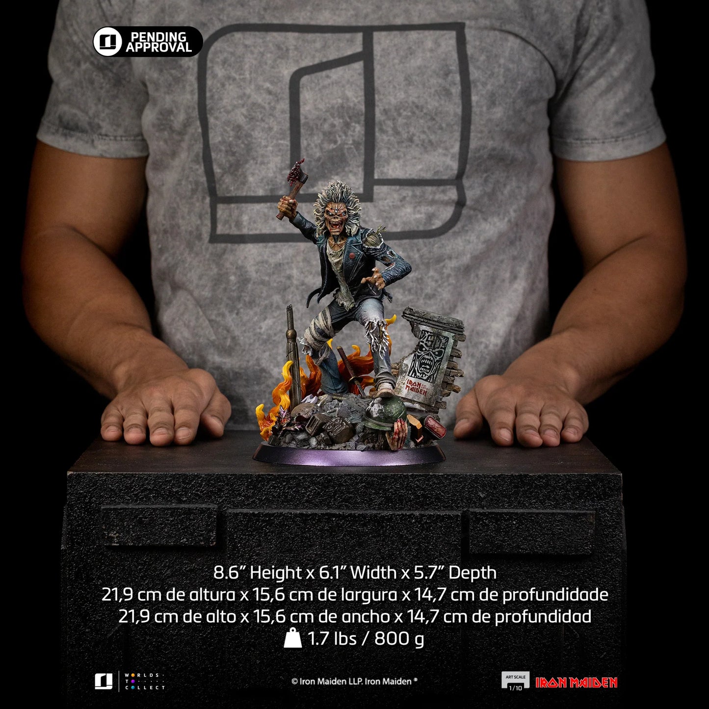IRON Studios: Iron Maiden - Eddie 50 Aniversario Escala De Arte 1/10 Preventa
