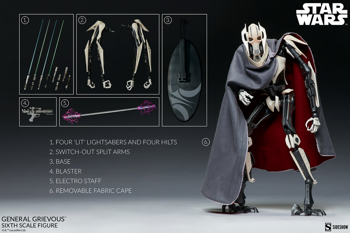 Sideshow Collectibles – Star Wars General Grievous Sixth Scale (1/6)