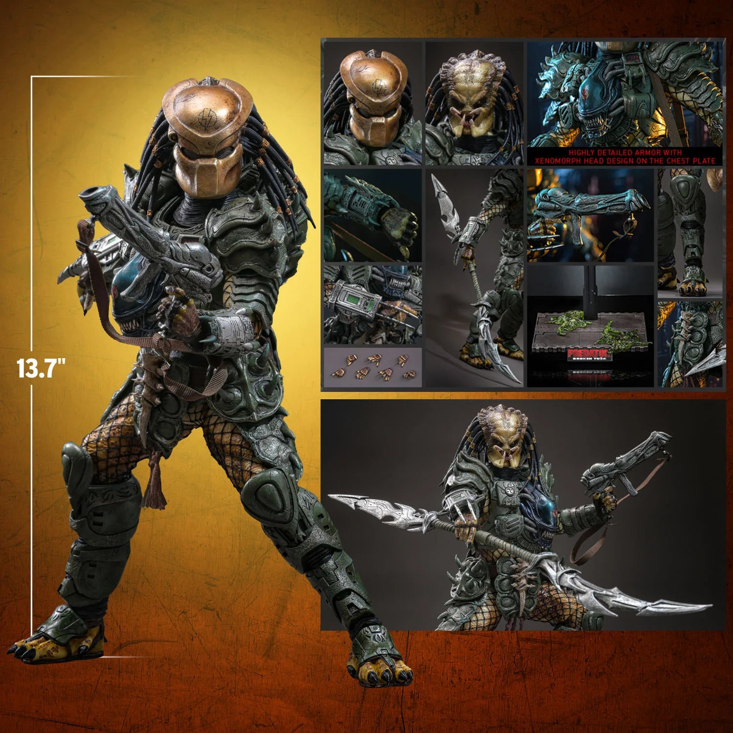 Hot Toys Comics Masterpiece Series: Aliens vs Predator - Broken Tusk Predator Escala 1/6 Preventa