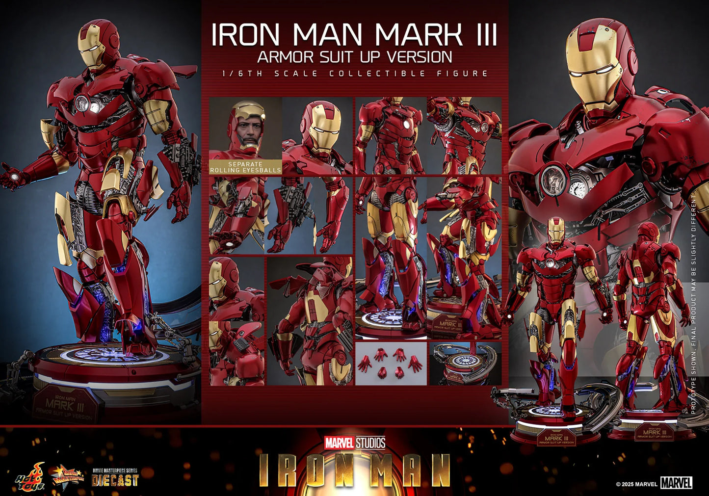 Hot Toys Movie Masterpiece Series Diecast: Marvel Iron Man - Iron Man Mark III Escala 1/6 Preventa