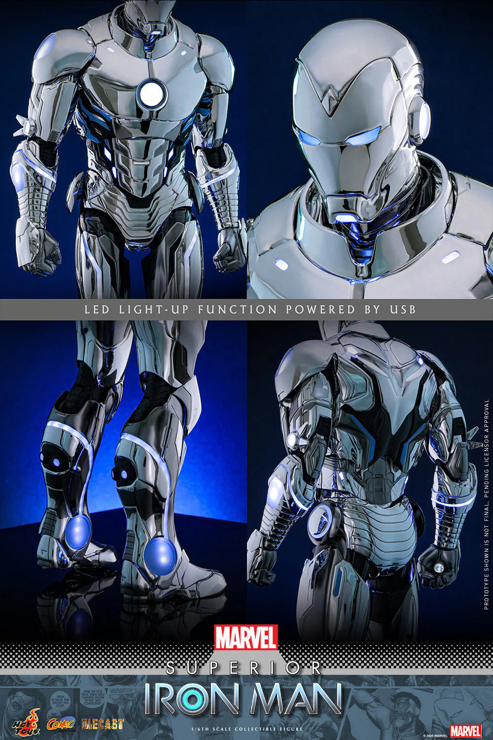Hot Toys Movie Masterpiece Series Diecast: Marvel Comics - Superior Iron Man Escala 1/6 Preventa