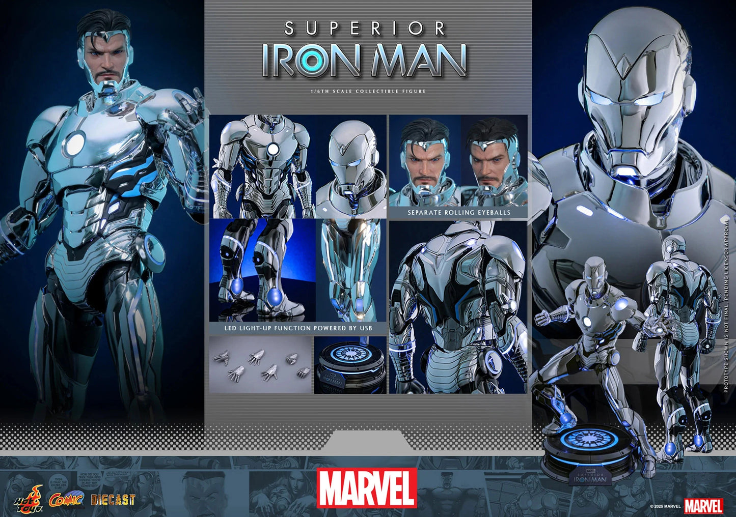 Hot Toys Movie Masterpiece Series Diecast: Marvel Comics - Superior Iron Man Escala 1/6 Preventa