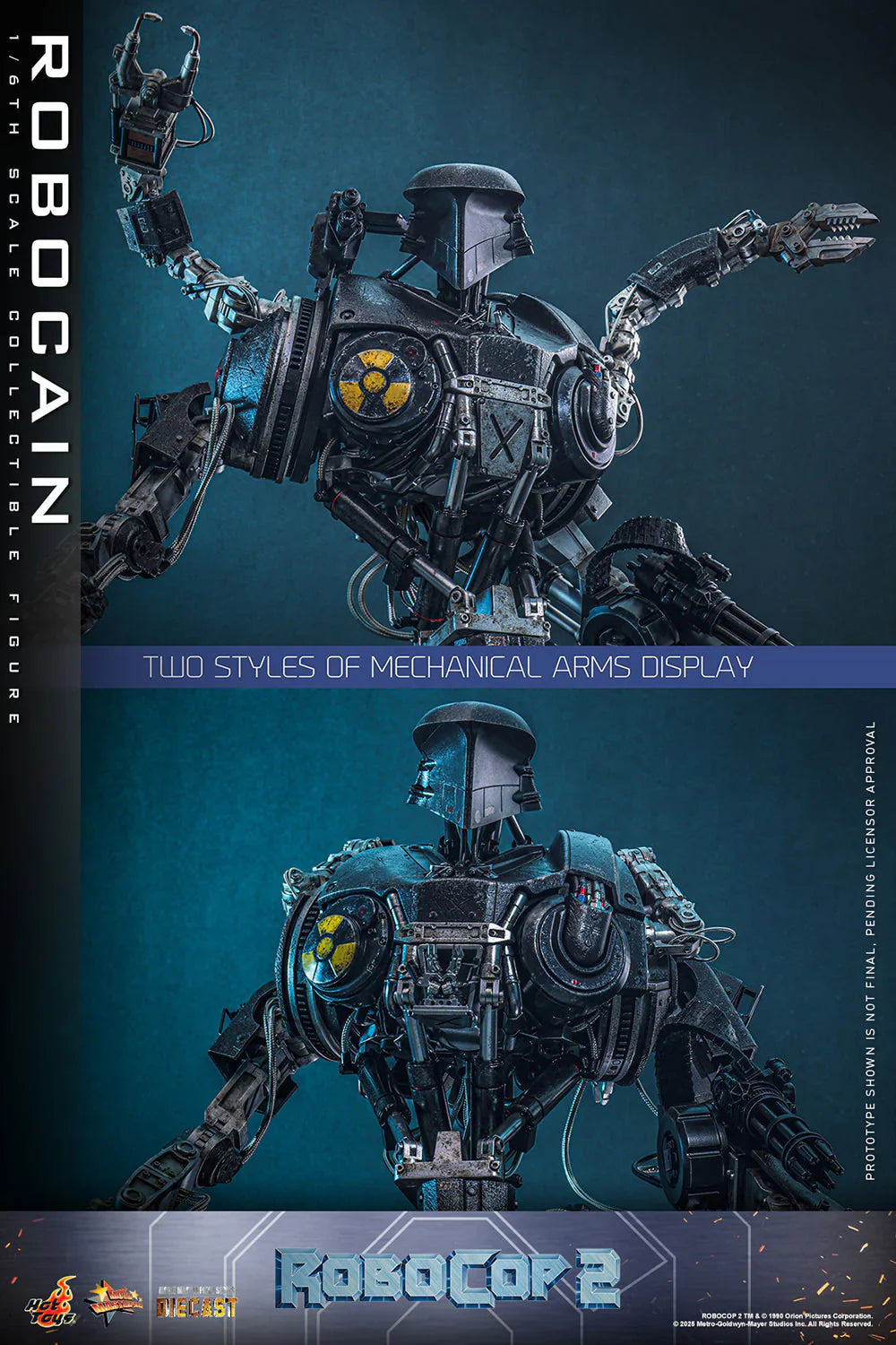 Hot Toys Movie Masterpiece Series Diecast: RoboCop - RoboCain Escala 1/6 Preventa