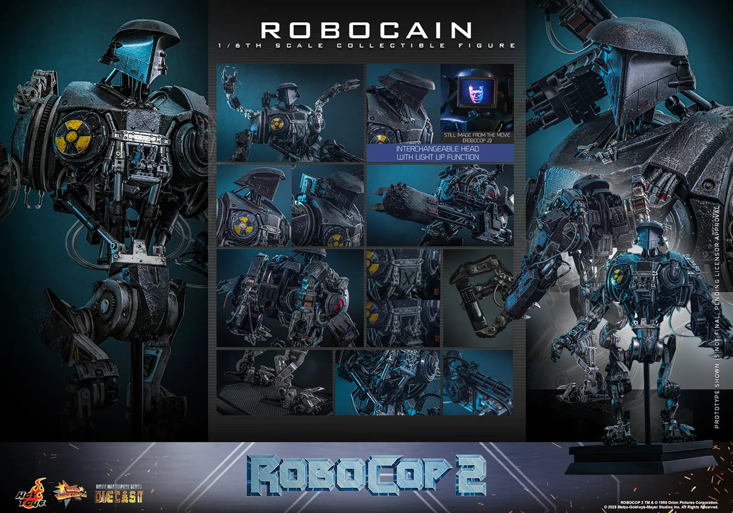 Hot Toys Movie Masterpiece Series Diecast: RoboCop - RoboCain Escala 1/6 Preventa