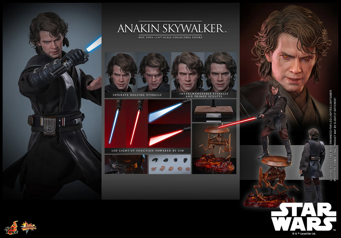 Hot Toys Movie Masterpiece Series: Star Wars La venganza de los Sith - Anakin Skywalker Escala 1/6 Preventa