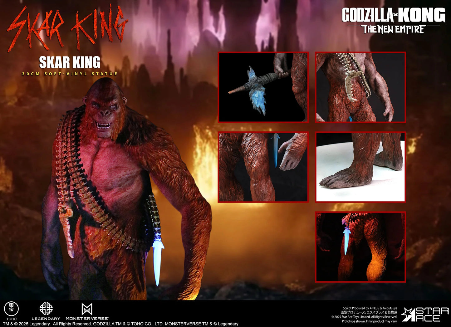 Star Ace Toys Soft Vinyl Series: Godzilla X Kong The New Empire - Skar King 11 Pulgadas Preventa
